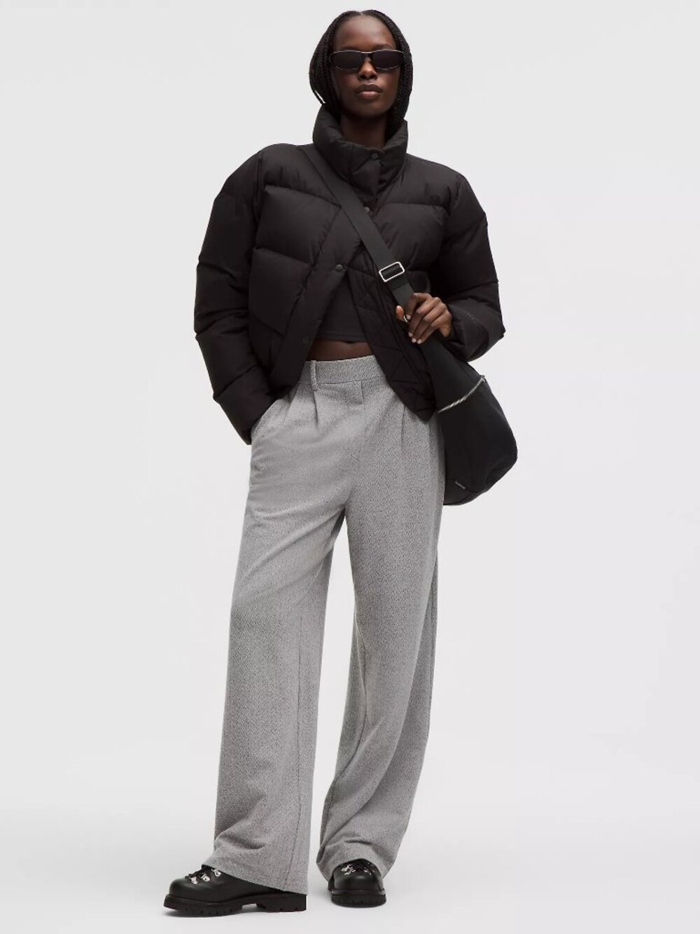 Daydrift High-Rise Wide-Leg Trouser Regular Herringbone XS